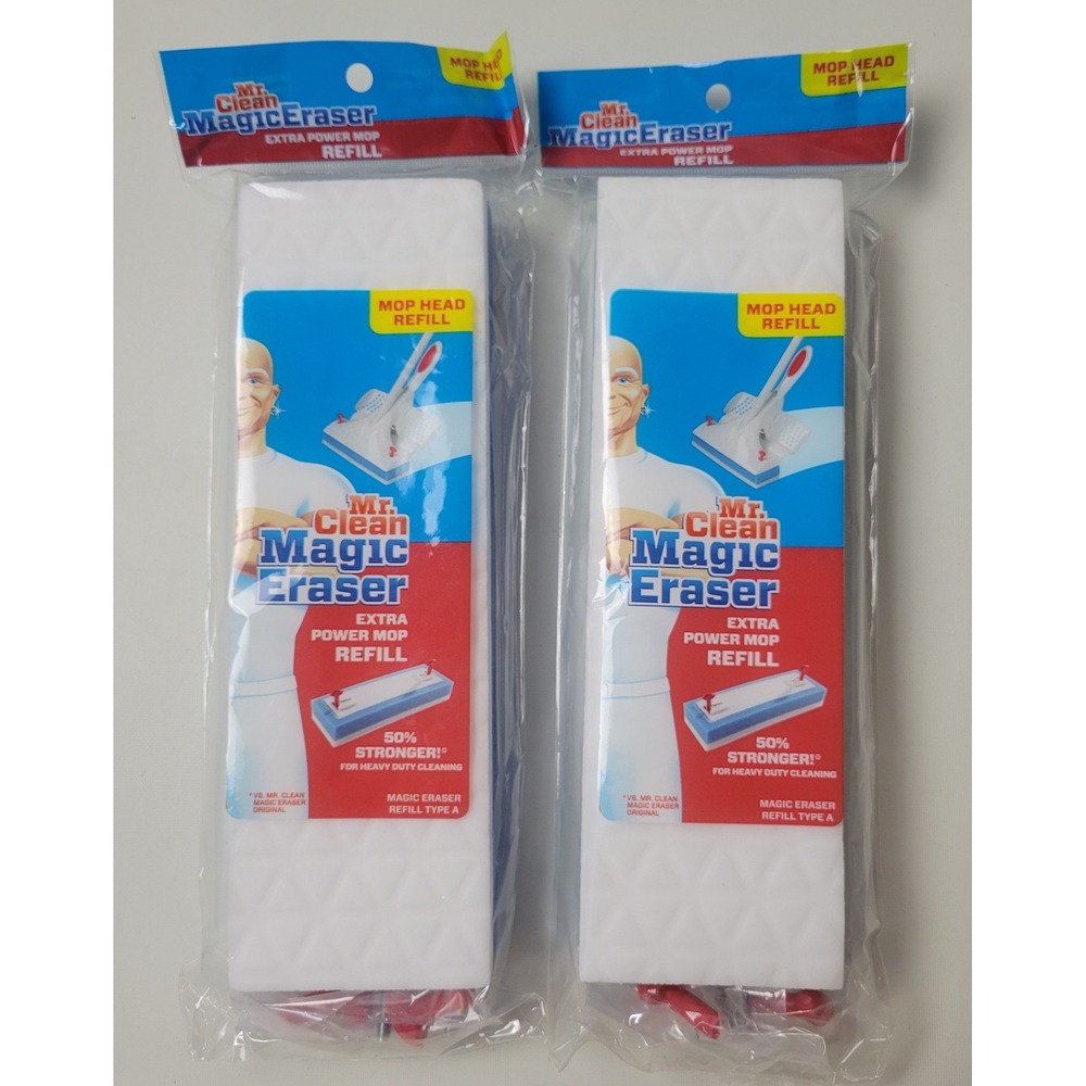 Mr. Clean Magic Eraser Extra Power Mop Refill Type A 2-Pack Heavy Duty Cleaning
